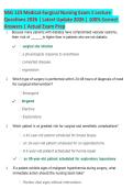 NSG 123 Medical-Surgical Nursing Exam 1 Questions and Answers 2026 &vert; Latest Update &vert; Exam Prep