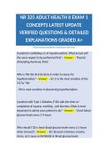 NR 325 ADULT HEALTH II EXAM 1 CONCEPTS LATEST UPDATE VERIFIED QUESTIONS & DETAILED EXPLANATIONS GRADED A&plus;