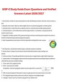 GISP-E&comma; 2026&sol;2027&comma; Study Guide Exam Questions and Verified Answers