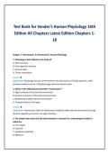  Test Bank for Vander&rsquo;s Human Physiology 16th &NewLine;Edition