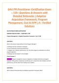 DAU PM Practitioner Certification Exam &ndash; 150&plus; Questions & Answers with Detailed Rationales &vert; Adaptive Acquisition Framework&comma; Program Management&comma; Cost & EVM &vert; A&plus; Verified Solutions