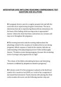 ANTEPARTUM CARE UNFOLDING REASONING COMPREHENSIVE TEST&NewLine;QUESTIONS AND SOLUTIONS