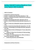Barkley AGACNP Predictor&sol;Readiness Exam &NewLine;Latest Update 2026 Graded A&plus;