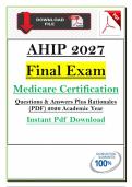 AHIP 2027 Final Exam &lpar;PDF&rpar; &vert; &lpar;2026&rpar; Medicare Certification Q&A &vert; Instant Pdf Download