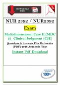 NUR 2392 Exam &lpar;PDF&rpar; &vert; &lpar;2026&rpar; Multidimensional Care II Q&A &vert; Rasmussen &vert; Instant Pdf Download