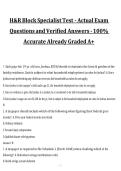 H&R Block Specialist Test Exam Questions and Verified Answers&comma; A&plus; Rated&comma; 2027&sol;2028 Exam Preparation Material