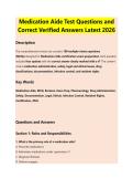 Medication Aide Test &ndash; Comprehensive Medication Aide Exam Questions and Answers&comma; Medication Administration&comma; Safety and Certification Study Guide 2026&sol;2027
