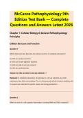 McCance Pathophysiology 9th Edition Test Bank &ndash; Comprehensive Pathophysiology Questions and Answers&comma; Nursing Exam Review and Complete Study Guide 2026&sol;2027