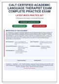 CALT Certified Academic Language Therapist Exam Complete Practice Exam - Latest Mock Practice Set &lpar;148 Questions with Answers & Detailed Rationales&rpar; 