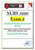 NURS 5220 Exam 2 &lpar;PDF&rpar; &vert; &lpar;2026&rpar; Advanced Health Assessment Q&A &vert; UTA &vert; Instant Pdf Download