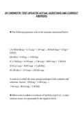 AP CHEMISTRY TEST UPDATED ACTUAL QUESTIONS AND CORRECT&NewLine;ANSWERS