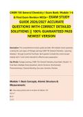 CHEM 103 General Chemistry I Exam Bank&colon; Module 1-6 &NewLine;& Final Exam Revision MCQs&ndash; EXAM STUDY &NewLine;GUIDE 2026&sol;2027 ACCURATE &NewLine;QUESTIONS WITH CORRECT DETAILED &NewLine;SOLUTIONS &vert;&vert; 100&percnt; GUARANTEED PASS &NewLine;NEWEST VERSION