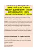 Lewis's Medical-Surgical Nursing 11th Edition &mdash; &ndash; EXAM STUDY GUIDE 2026&sol;2027 &NewLine;ACCURATE QUESTIONS WITH CORRECT &NewLine;DETAILED SOLUTIONS &vert;&vert; 100&percnt; &NewLine;GUARANTEED PASS NEWEST VERSION