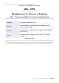 WGU D072 Task 1 &ndash; Fundamentals for Success in Business &vert; Managerial&comma; Leadership & Ethical Decision-Making Performance Assessment &vert; Complete 2026 Updated