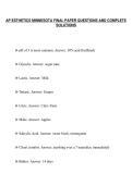 AP ESTHETICS MINNESOTA FINAL PAPER QUESTIONS AND COMPLETE&NewLine;SOLUTIONS