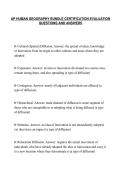 AP HUMAN GEOGRAPHY BUNDLE CERTIFICATION EVALUATION&NewLine;QUESTIONS AND ANSWERS