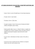 AP HUMAN GEOGRAPHY PACKAGE DEAL EXAM PREP QUESTIONS AND&NewLine;ANSWERS