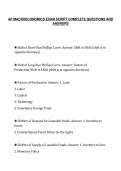 AP MACROECONOMICS EXAM SCRIPT COMPLETE QUESTIONS AND&NewLine;ANSWERS