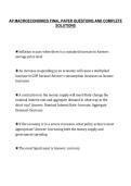 AP MACROECONOMICS FINAL PAPER QUESTIONS AND COMPLETE&NewLine;SOLUTIONS