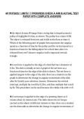 AP PHYSICS 1 UNITS 1 7 PROGRESS CHECK A AND B ACTUAL TEST&NewLine;PAPER WITH COMPLETE ANSWERS