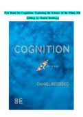 Test Bank for Cognition&colon; Exploring the Science of the Mind 8th Edition by Daniel Reisberg &vert; Complete Chapters 1-15 &vert; Verified Questions & Answers &vert; A&plus; Graded&NewLine;