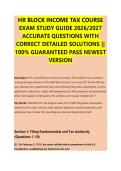 H&R Block Income Tax Course Exam 2026 &ndash; Comprehensive Tax Preparation Questions and Answers&comma; Course Exam Review & Complete Study Guide