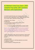 Air Methods Critical Care Exam 1 2026&colon; Complete Prep Guide &lpar;100&plus; Q&As with Explanations&rpar;