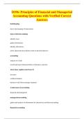 D196- Principles of Financial and Managerial&NewLine;Accounting Questions with Verified Correct&NewLine;Answers