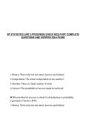 AP STATISTICS UNIT 5 PROGRESS CHECK MCQ PART COMPLETE&NewLine;QUESTIONS AND VERIFIED SOLUTIONS
