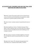 AP STATISTICS UNIT 5 PROGRESS CHECK MCQ PART FINAL PAPER&NewLine;QUESTIONS AND COMPLETE SOLUTIONS
