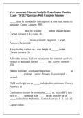Very Important Points to Study for Texas Master Plumber Exam - '26&sol;2027 Questions With Complete Solutions