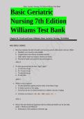 Basic Geriatric Nursing 7th Edition Williams Test Bank &vert; All Chapters Included