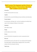 D665 Learner Development and the Science of&NewLine;Learning Section 1&colon; Neuroscience Questions&NewLine;with Verified Correct Answers