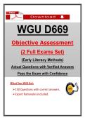 D669 Objective Assessment &ndash; Early Literacy Methods &ndash; &lpar;2026&rpar; Actual Questions and Answers &lpar;WGU&rpar; Pass the OA