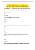 WGU D425 Introduction to Chemistry&NewLine;Questions with Verified Correct Answers