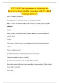 WGU D582 Introduction to Statistics for&NewLine;Research Study Guide Question with Verified&NewLine;Correct Answers