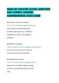 NASM CES UPDATED ACTUAL QUESTIONS&NewLine;AND CORRECT ANSWERS&NewLine;COMPREHENSIVE STUDY GUIDE