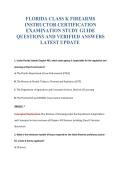 FLORIDA CLASS K FIREARMS&NewLine;INSTRUCTOR CERTIFICATION&NewLine;EXAMINATION STUDY GUIDE&NewLine;QUESTIONS AND VERIFIED ANSWERS&NewLine;LATEST UPDATE