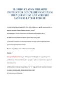 FLORIDA CLASS K FIREARMS&NewLine;INSTRUCTOR COMPREHENSIVE EXAM&NewLine;PREP QUESTIONS AND VERIFIED&NewLine;ANSWERS LATEST UPDATE