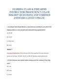 FLORIDA CLASS K FIREARMS&NewLine;INSTRUCTOR PROFICIENCY EXAM&NewLine;2026&sol;2027 QUESTIONS AND VERIFIED&NewLine;ANSWERS LATEST UPDATE