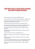 HESI A&P Version 2 Study Guide &lpar;Updated&rpar; Exam With Complete Solutions