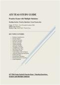 ATI TEAS Study Guide & Practice Exam &vert; Reading Questions&comma; Answers and Multiple Solutions