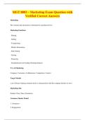 MGT 8803 &ndash; Marketing Exam Question with&NewLine;Verified Correct Answers