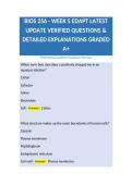 BIOS 256 - WEEK 5 EDAPT LATEST UPDATE VERIFIED QUESTIONS & DETAILED EXPLANATIONS GRADED A&plus;