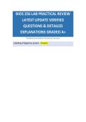 BIOS 256 LAB PRACTICAL REVIEW LATEST UPDATE VERIFIED QUESTIONS & DETAILED EXPLANATIONS GRADED A&plus;