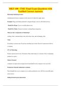 MKT 100 - TMU Final Exam Questions with&NewLine;Verified Correct Answers