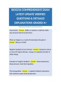 BIOS256 COMPREHENSIVE EXAM LATEST UPDATE VERIFIED QUESTIONS & DETAILED EXPLANATIONS GRADED A&plus;