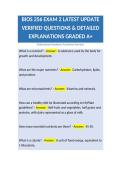 BIOS 256 EXAM 2 LATEST UPDATE VERIFIED QUESTIONS & DETAILED EXPLANATIONS GRADED A&plus;