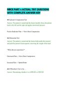 NBCE PART 4 ACTUAL TEST QUESTIONS&NewLine;WITH COMPLETE ANSWER KEY