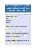 BIOS 256 WEEK 3 LATEST UPDATE VERIFIED QUESTIONS & DETAILED EXPLANATIONS GRADED A&plus;